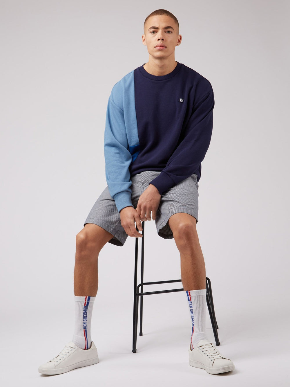 Sudaderas Ben Sherman B by Ben Sherman Colorblock Crewneck Azules | UETHLRX-70