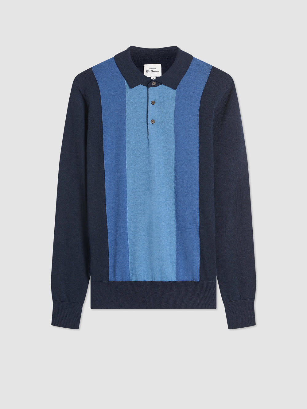 Suéteres De Cuello Polo Ben Sherman Block Stripe Merino Azul Marino | SVGHDKP-07