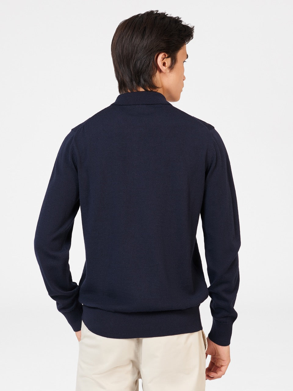 Suéteres De Cuello Polo Ben Sherman Block Stripe Merino Azul Marino | SVGHDKP-07