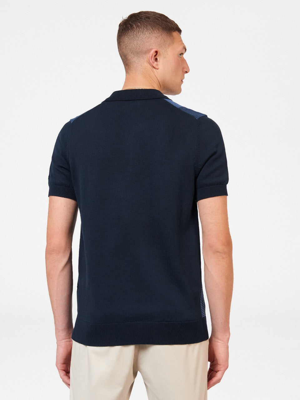 Suéteres De Cuello Polo Ben Sherman Intarsia Stripe Azul Marino | ZDWPKLS-37