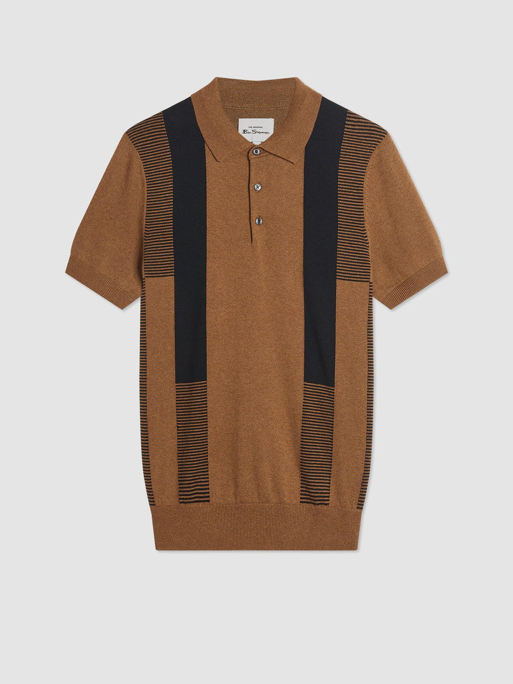 Suéteres De Cuello Polo Ben Sherman Intarsia Stripe Marrones | AHQECVS-96