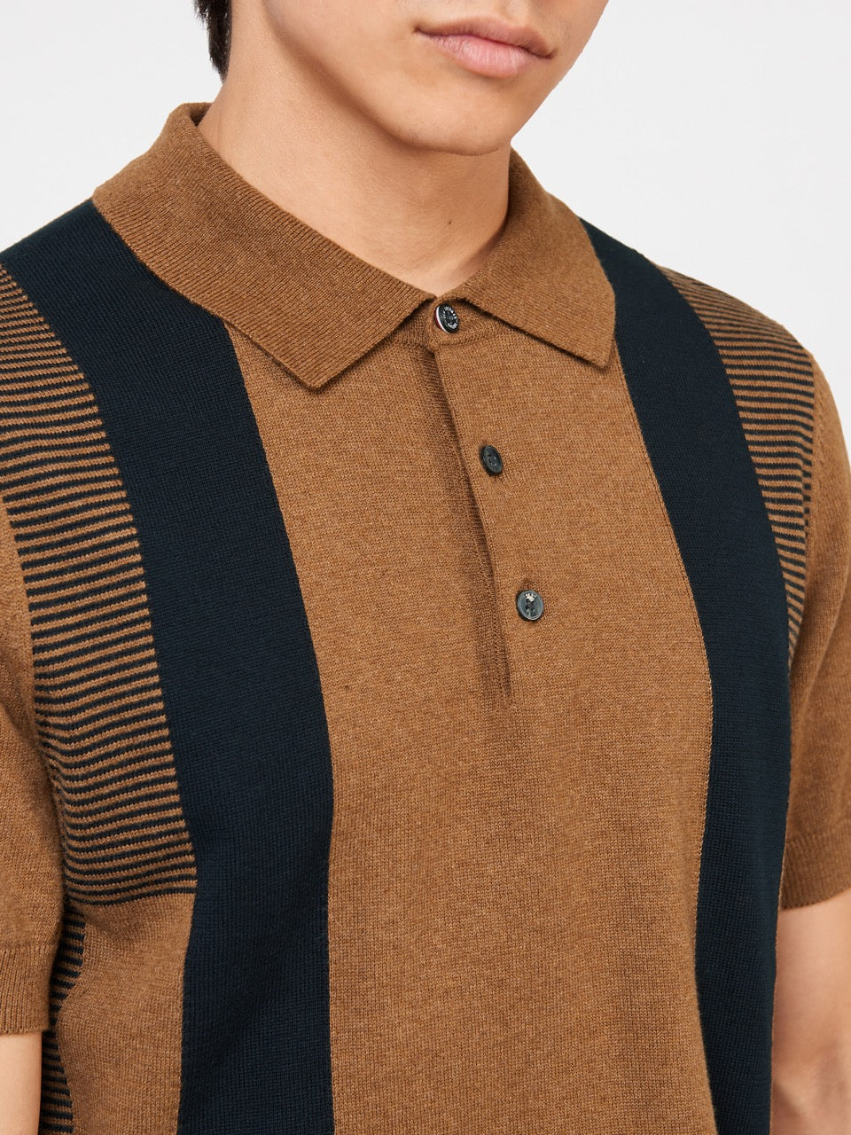 Suéteres De Cuello Polo Ben Sherman Intarsia Stripe Marrones | AHQECVS-96