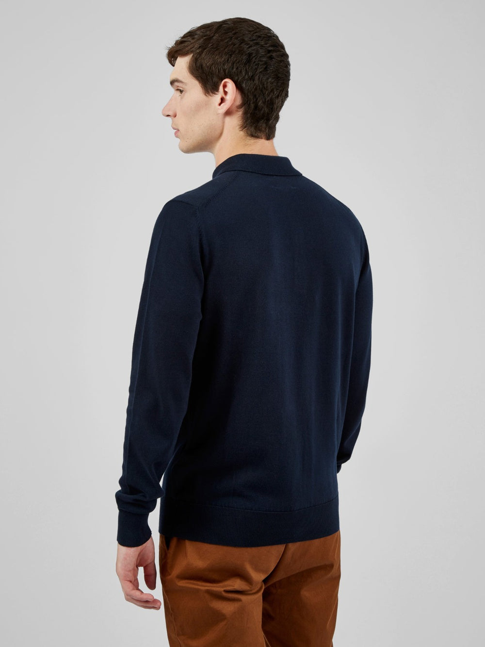 Suéteres De Cuello Polo Ben Sherman Signature Long-Sleeve Azul Marino | VCNUXWA-23