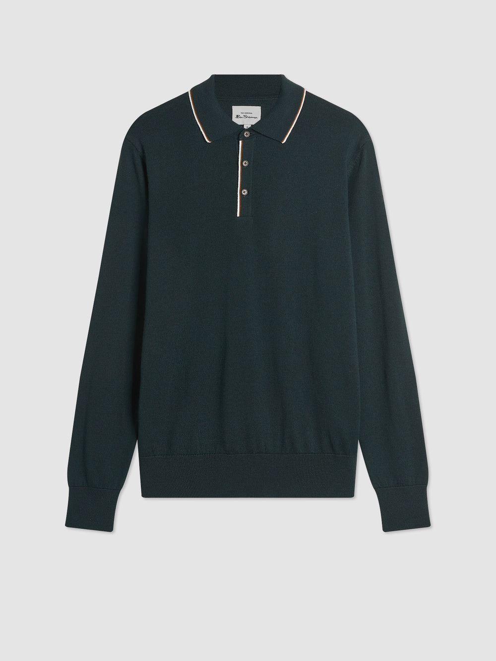 Suéteres De Cuello Polo Ben Sherman Tipped Merino Verde Oscuro | FLWIBXE-79