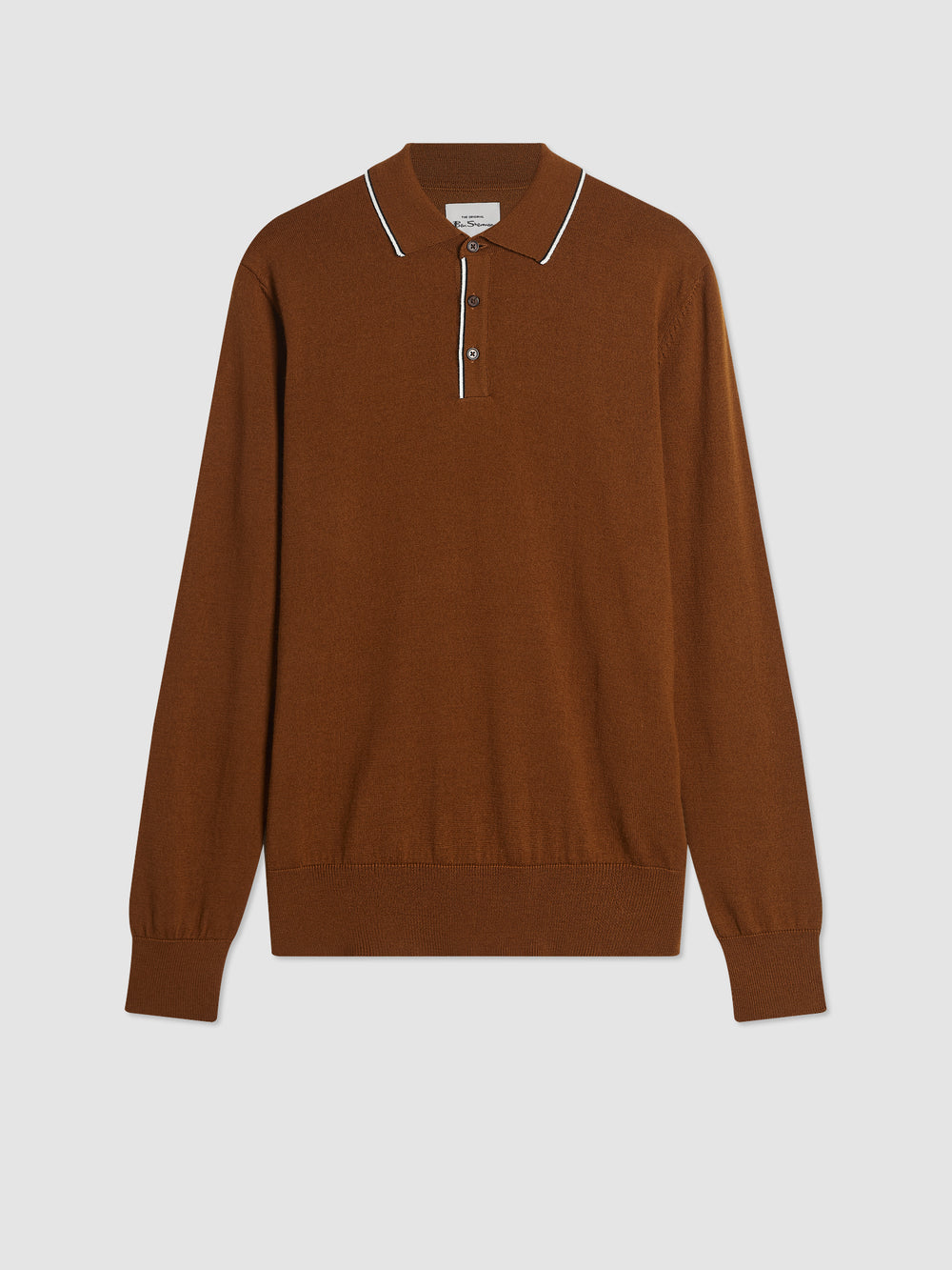 Suéteres De Cuello Polo Ben Sherman Tipped Merino Marrones | KDSTVAW-68