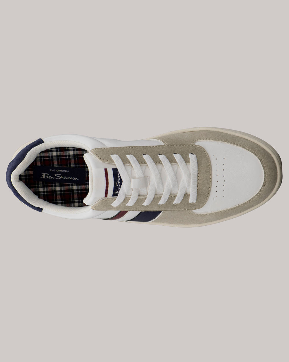 Zapatillas Ben Sherman Hyde Navy Stripe Blancas | LCIGBPA-40